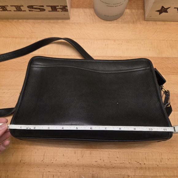 COACH Vintage Swagger Crossbody Purse Bag Glovetanned Leather Black - Picture 13 of 16